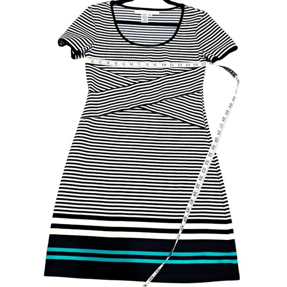 Max Studio Womens Striped Short Sleeve Dress S Black/White - Picture 6 of 6